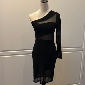 Venus one shoulder black dress.   Size XS